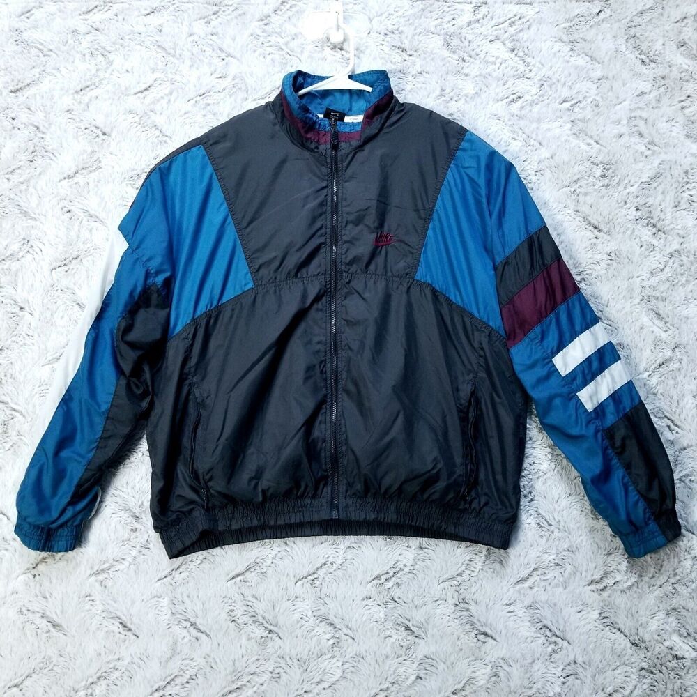 Vintage Nike 90s Nylon Mens Jacket L Full Zip Long Sleeve